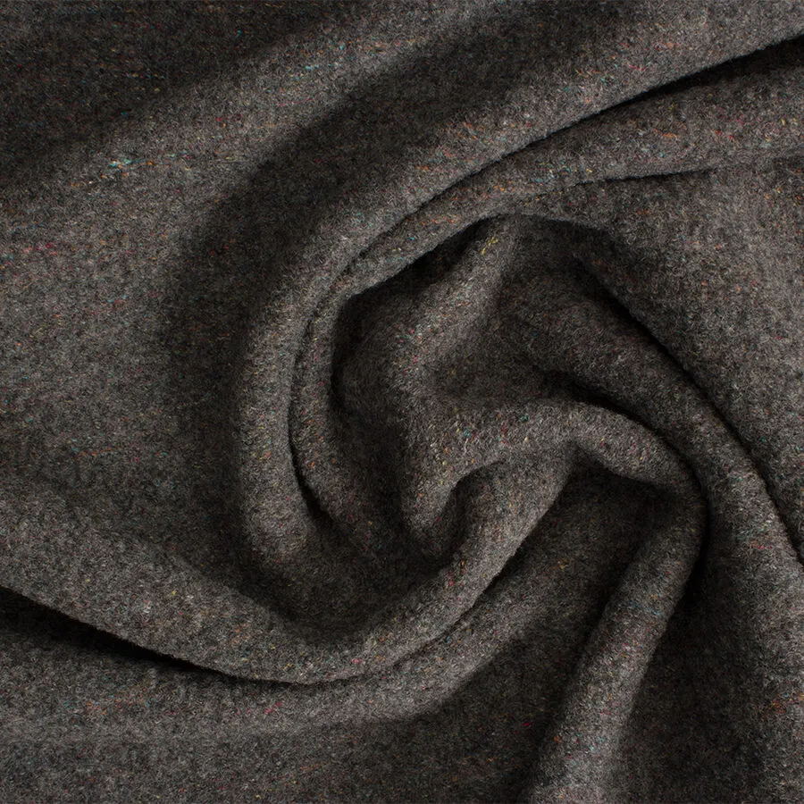 Grey Pure Wool Bouclette