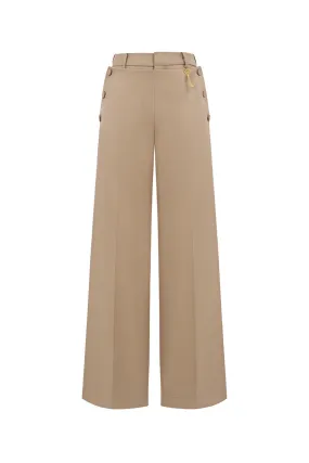 Hazel Straight Button Chino Floor Length Trousers