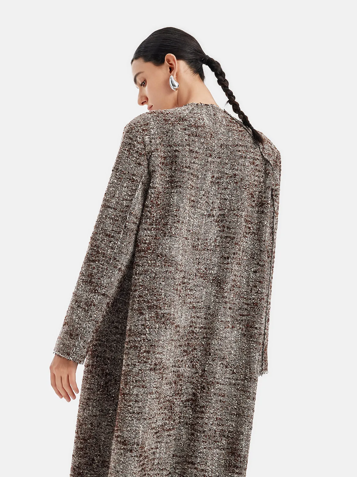 Heritage Chic Oversized V-Neck Wool Blend Coat