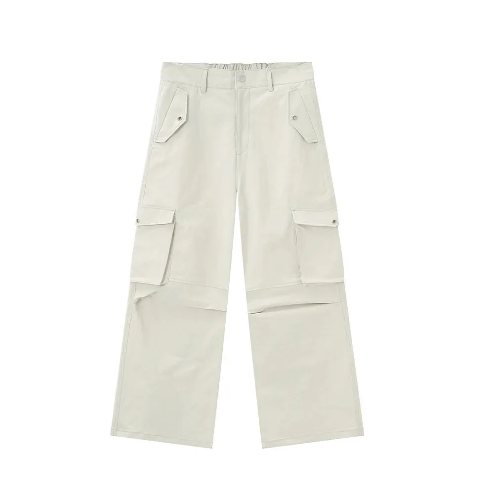 High Street Men's Cargo Pants Summer Loose Big Peckers Straight Trousers Wide Leg Male Casual Overalls 9C6311