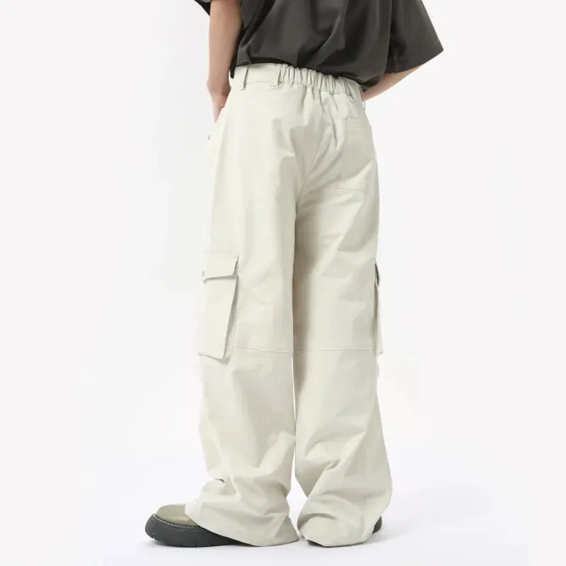 High Street Men's Cargo Pants Summer Loose Big Peckers Straight Trousers Wide Leg Male Casual Overalls 9C6311