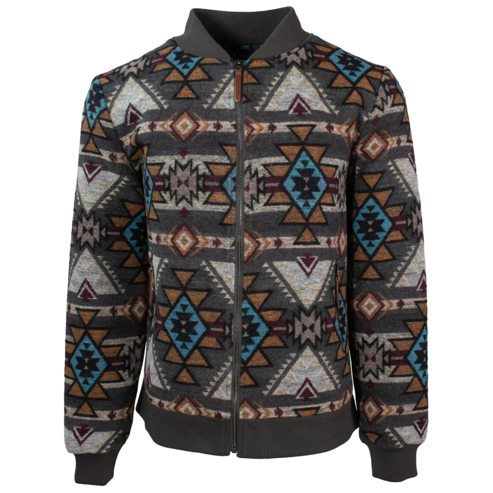 Hooey® Men's Aztec Brown Full Zip Bomber Jacket HJ090BRAZ