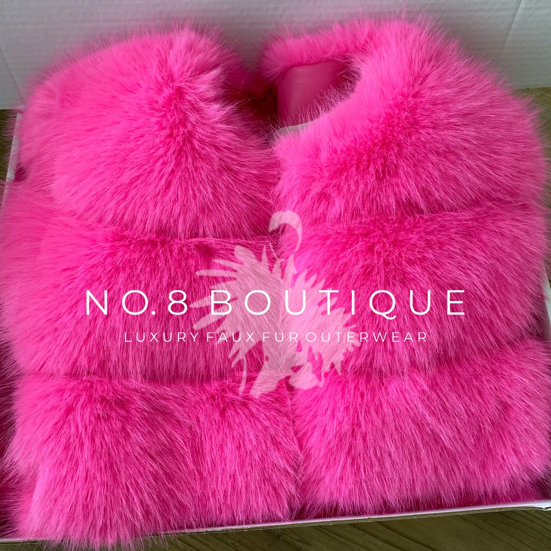 Hot Pink Classic 5 Row Faux Fur Jacket