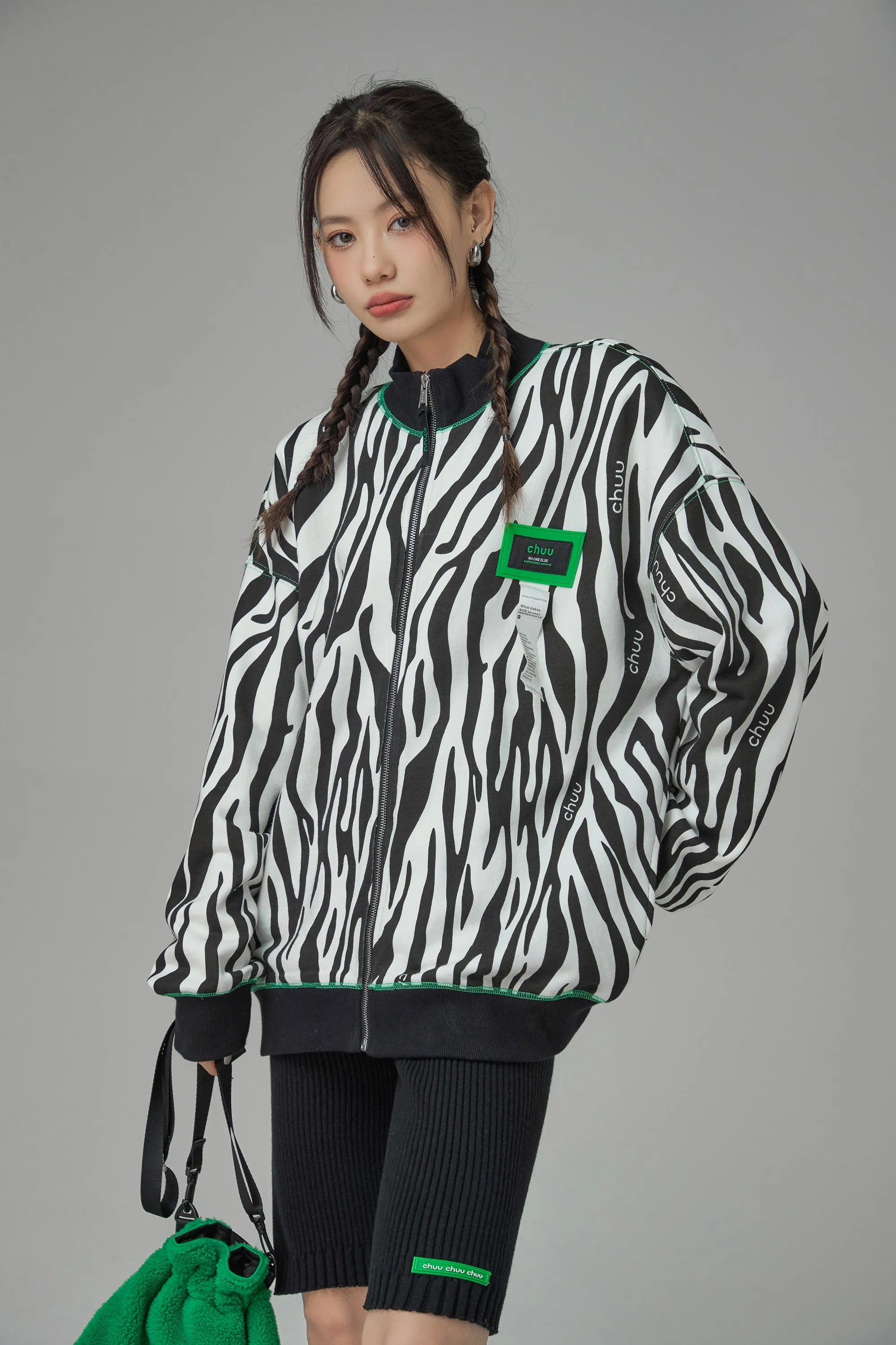 I Know Who I Am Zebra Bomber Jacket