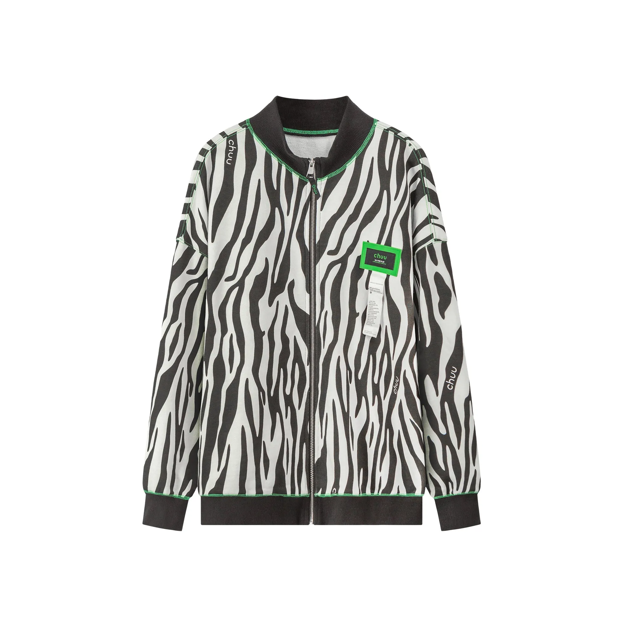 I Know Who I Am Zebra Bomber Jacket