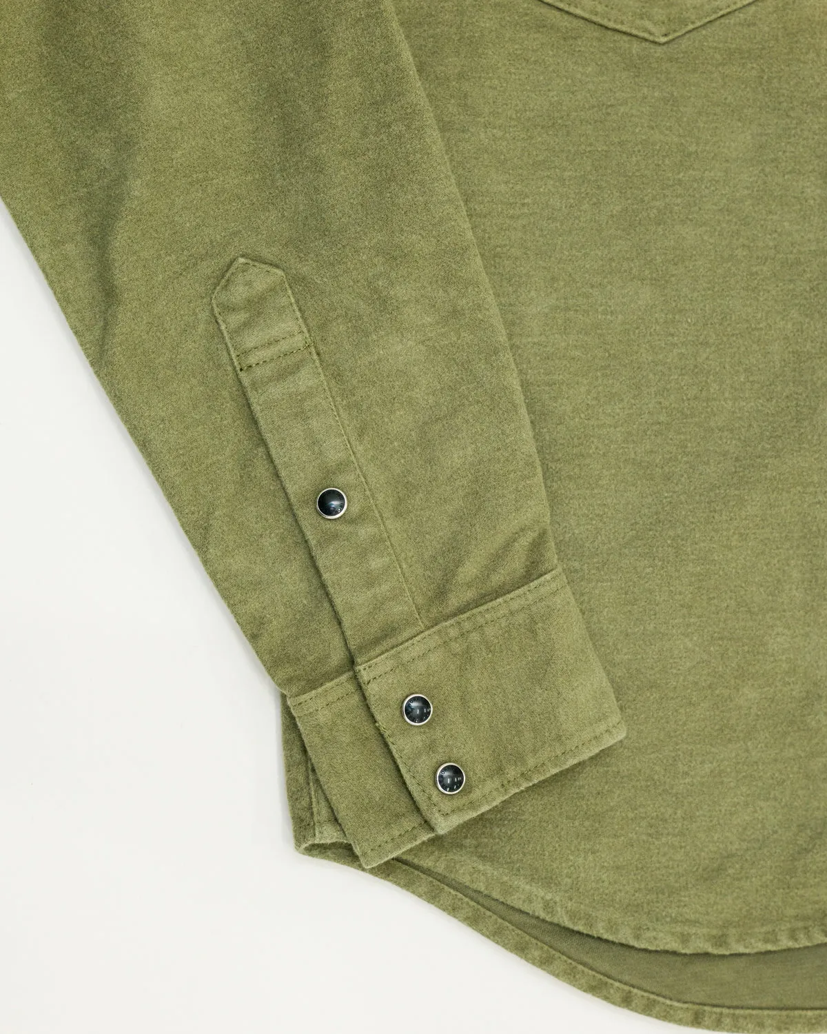 IHSH-330-ODG - 9oz Raised Whipcord Western Shirt - Olive Drab Green