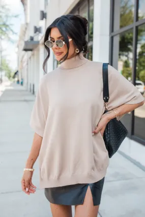 In The Mix Tan Sweater Poncho FINAL SALE