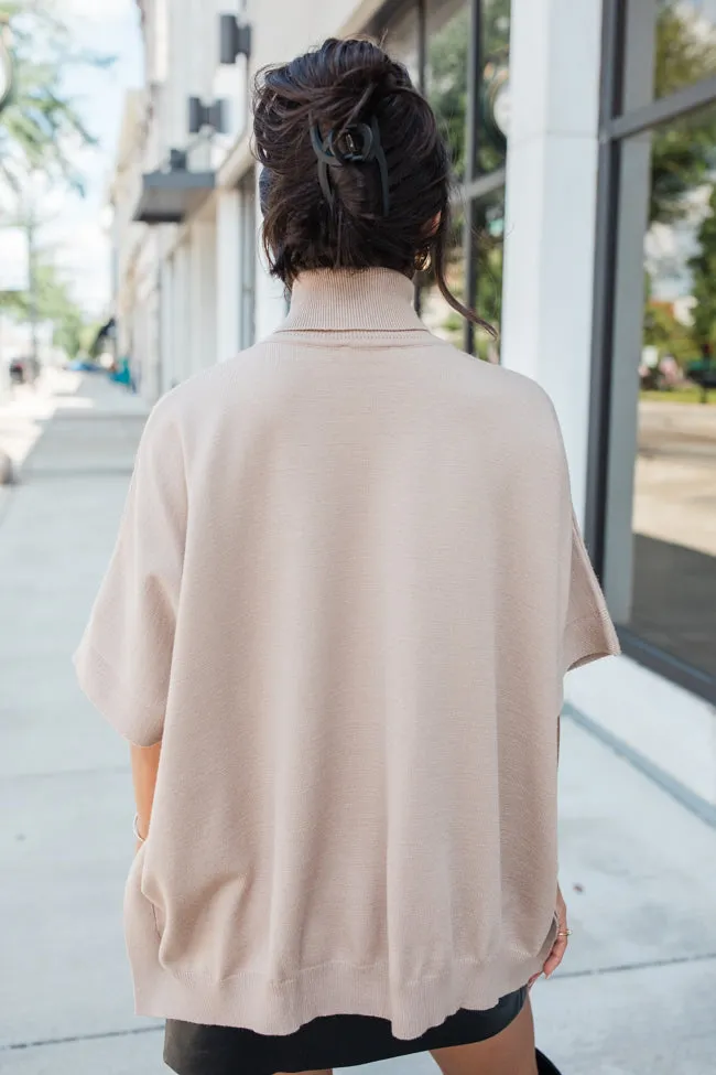 In The Mix Tan Sweater Poncho FINAL SALE