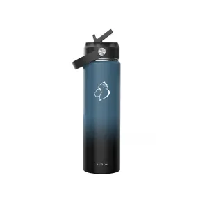 Insulated Water Bottle with 2 Lids | 22oz | Indigo Crush