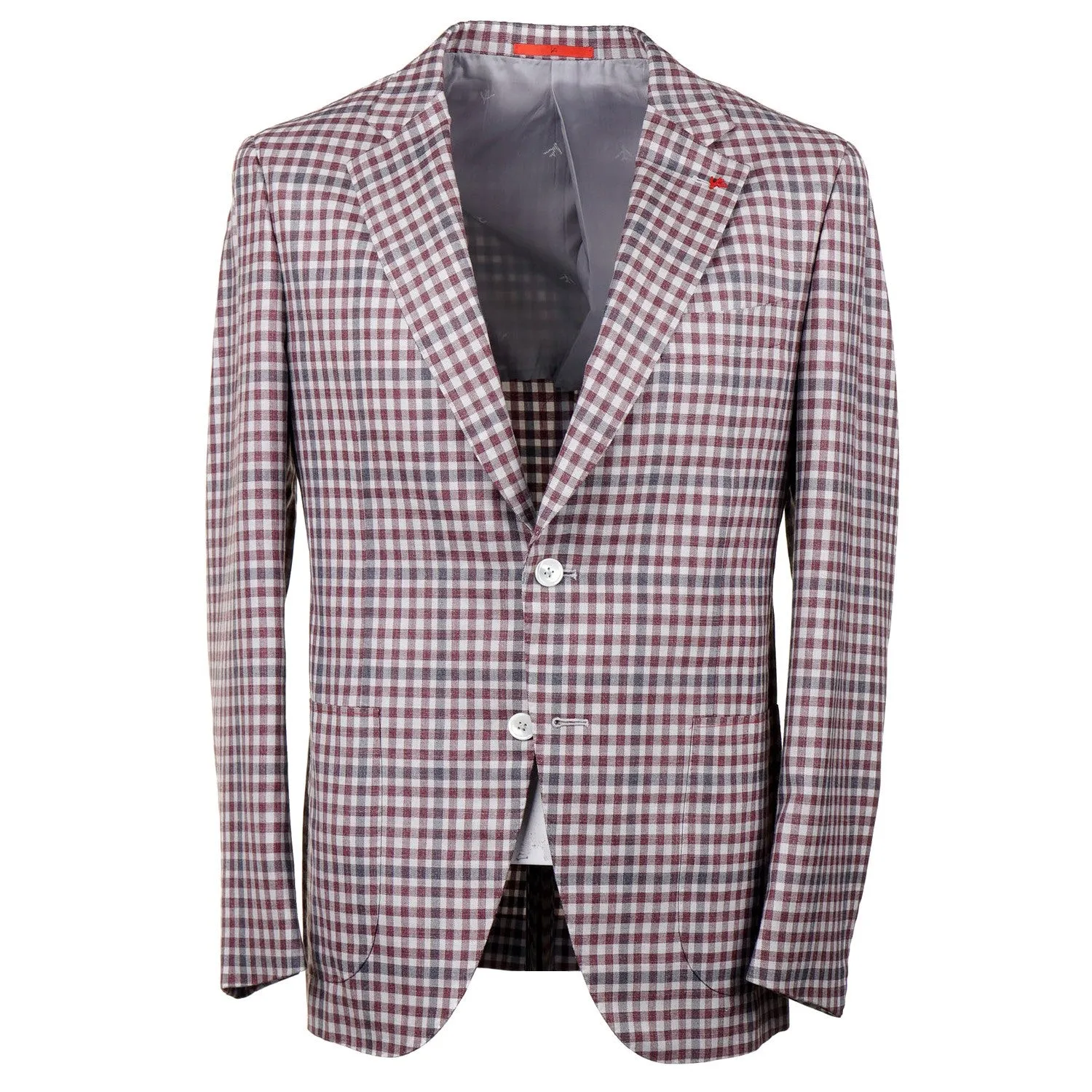 Isaia Layered Check Wool-Cashmere-Silk Sport Coat