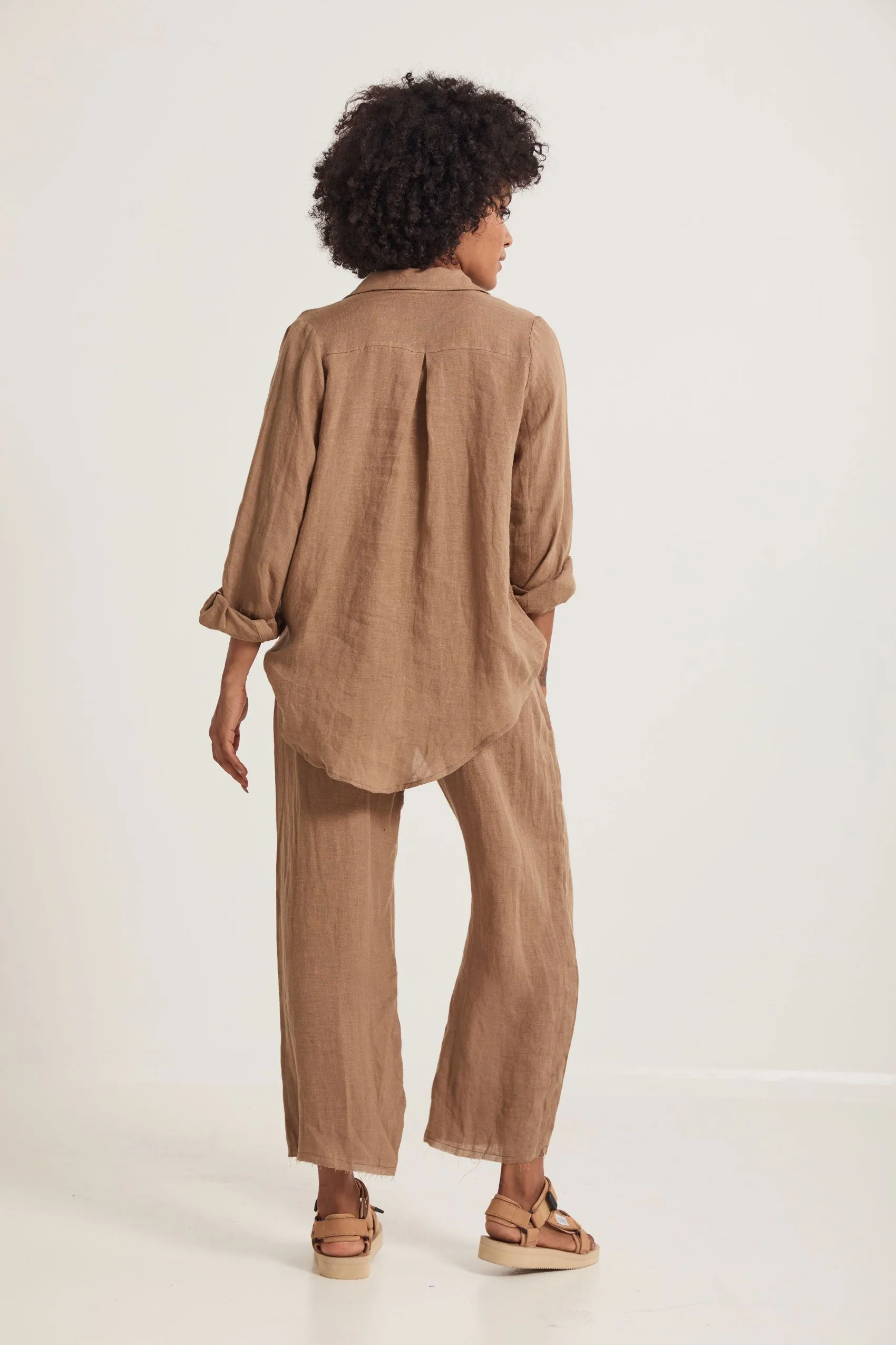 Jane Linen Pant in Biscuit