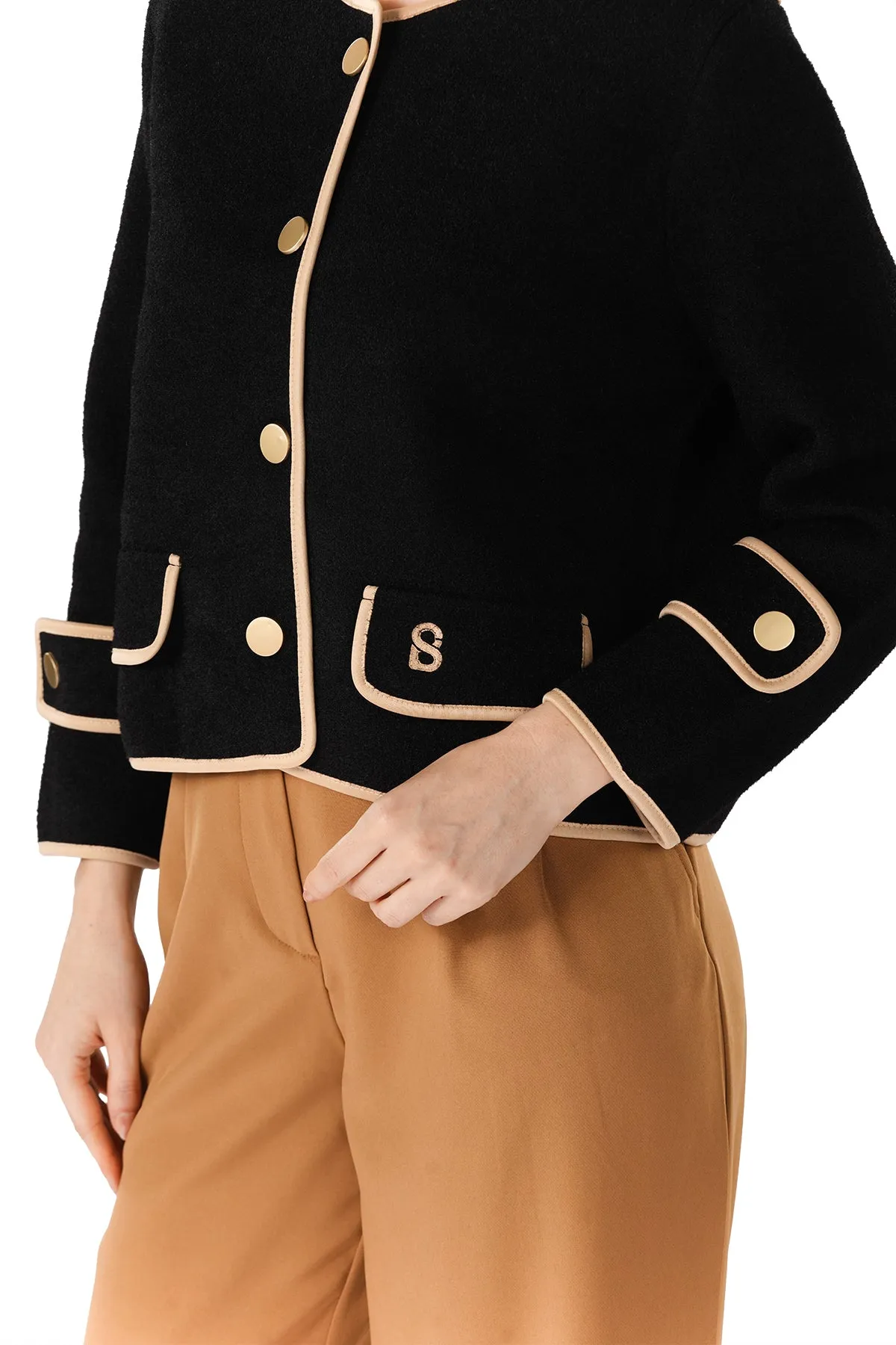 Jenny Cropped Coat - Black