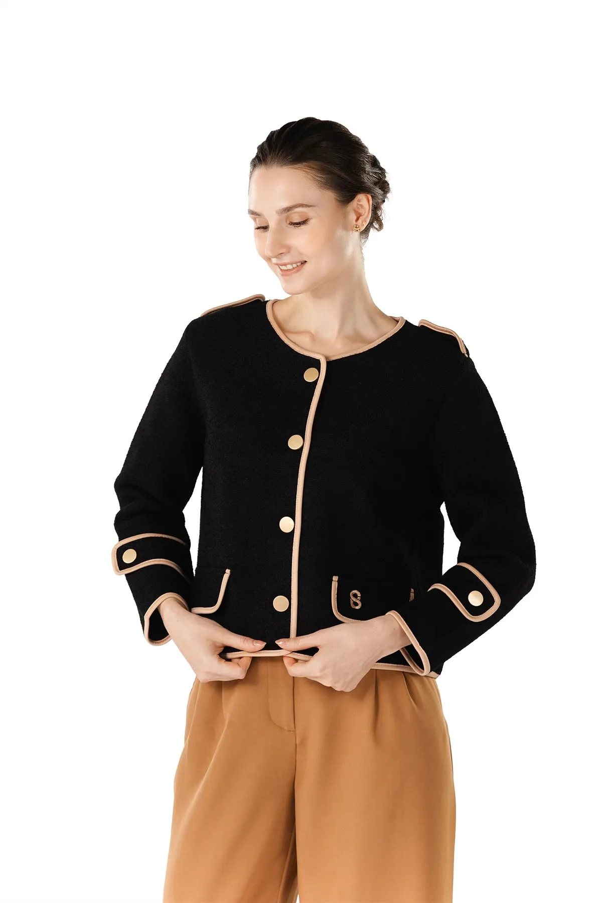 Jenny Cropped Coat - Black