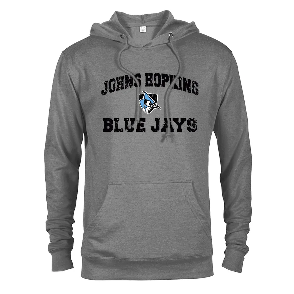 Johns Hopkins University Distressed Retro Logo Hoodie Hooded Sweatshirt