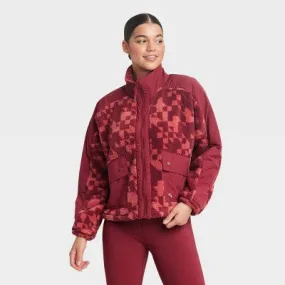 Joylab Women's Zip-Up Cropped Winter High-Pile Fleece Jacket Relaxed Fit