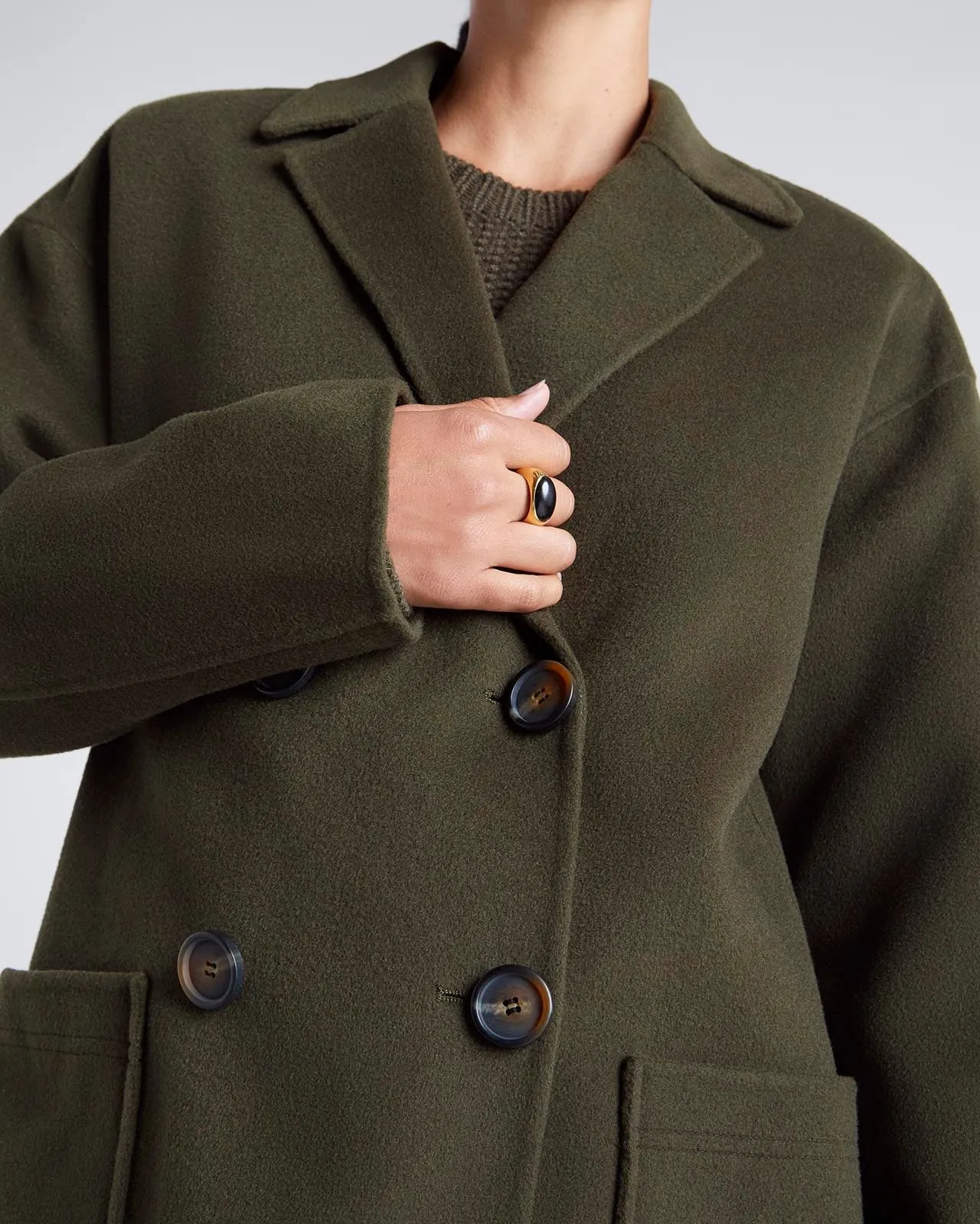 Kate Young x Splendid Wool-Cashmere Double Breasted Coat