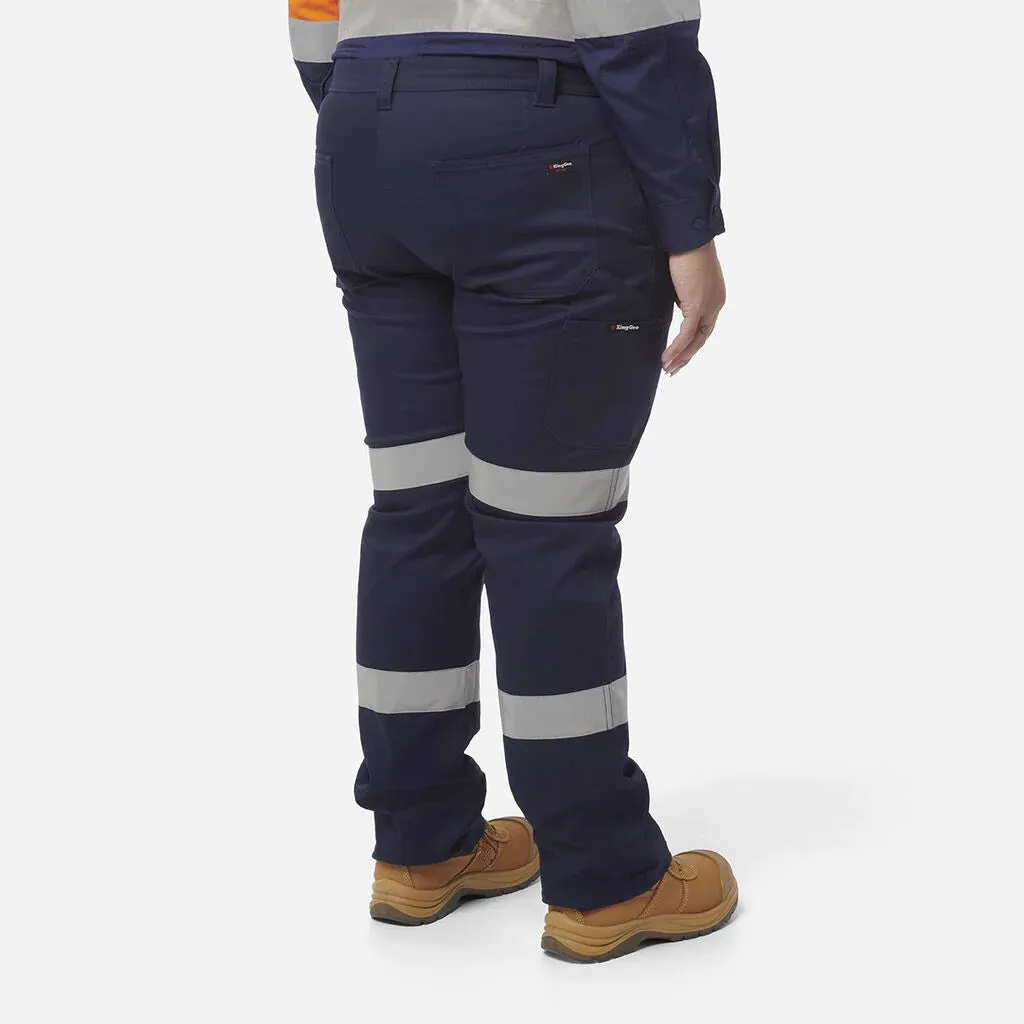 King Gee Women's Stretch Biomotion Reflective Work Pants (K43010)