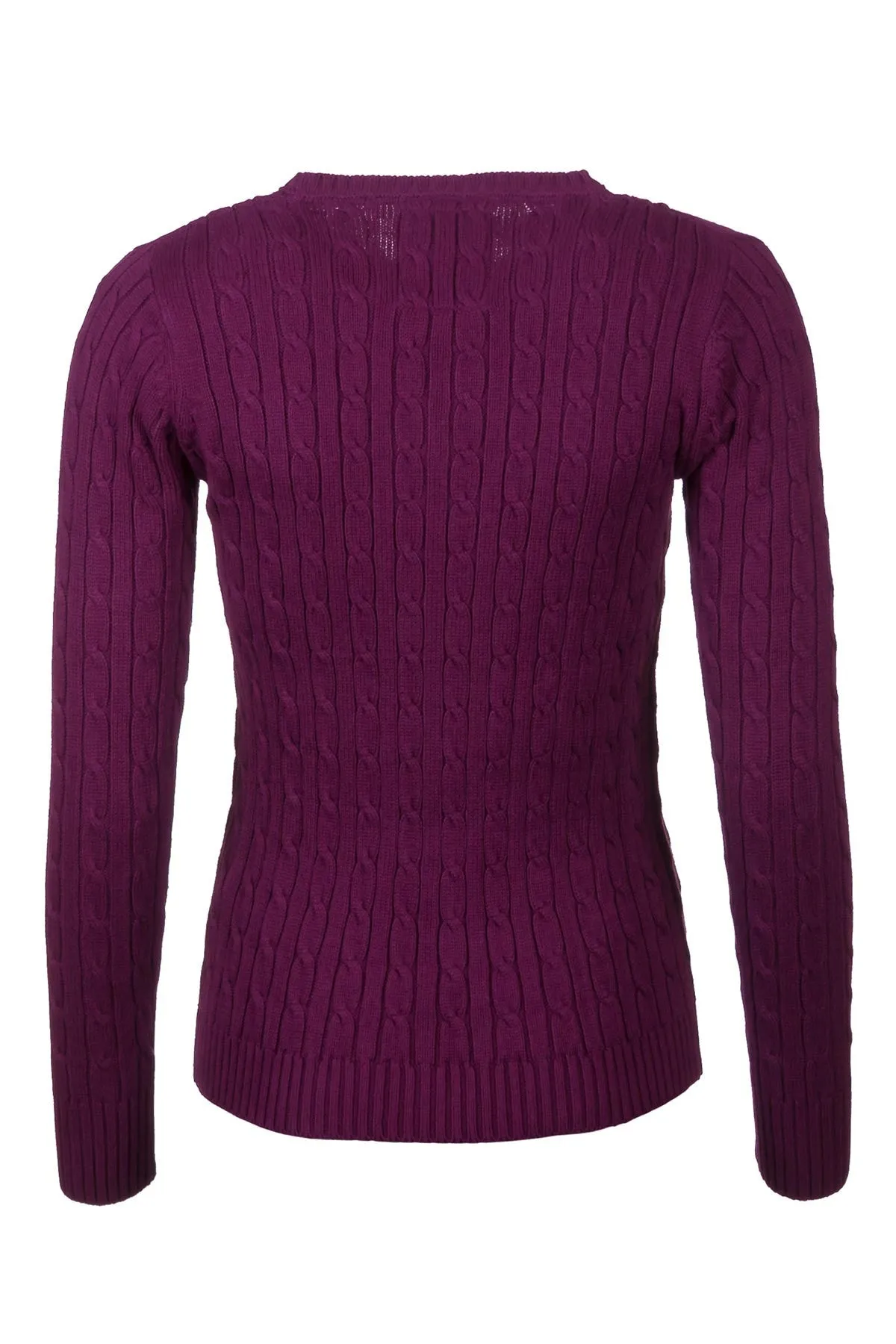 Ladies Crew Neck Cable Knit Jumper