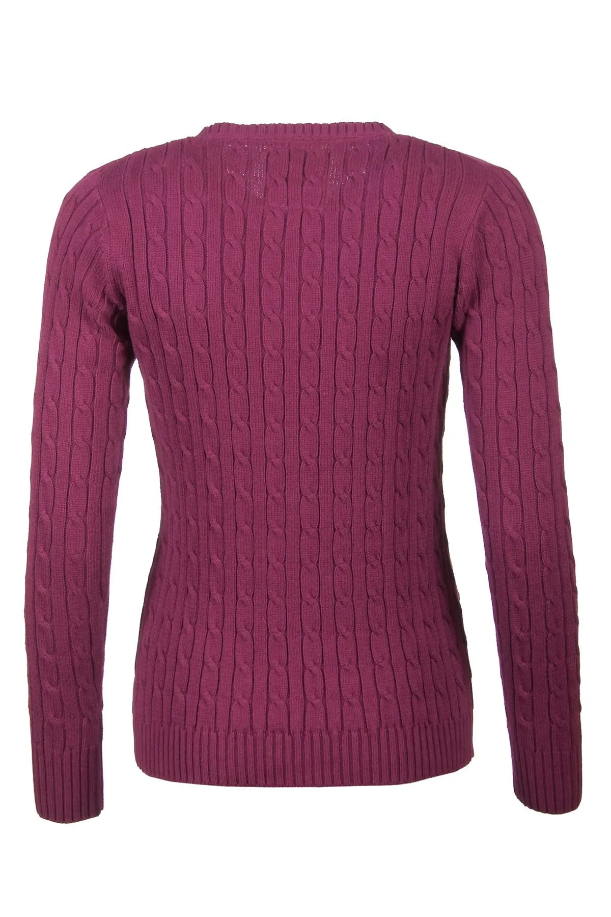 Ladies Crew Neck Cable Knit Jumper