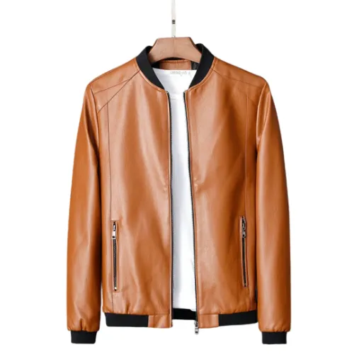 Leather Jacket Bomber Motorcycle Jacket Men Biker Leather Baseball Jacket Plus Fashion Causal Jaqueta Masculino 2023