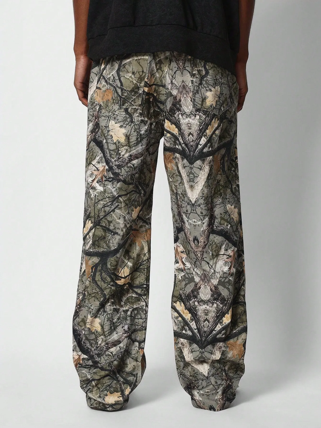 Loose Fit All Over Camo Pant With Front Print