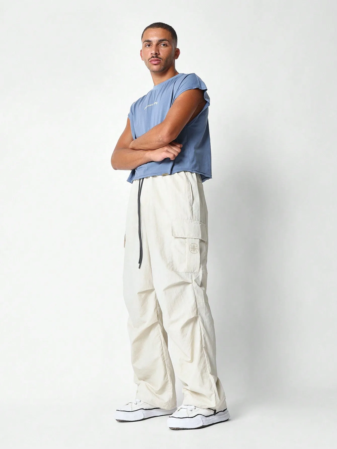 Loose Fit Cargo Pant With Drawcords