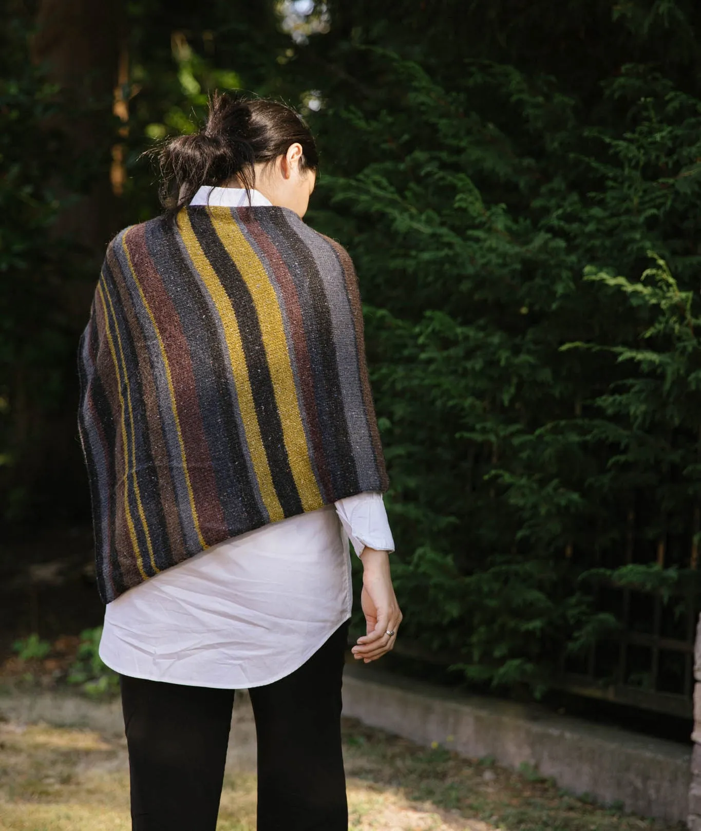 Lucky Striped Poncho: In 6 or 10 Colors Using Rowan Felted Tweed