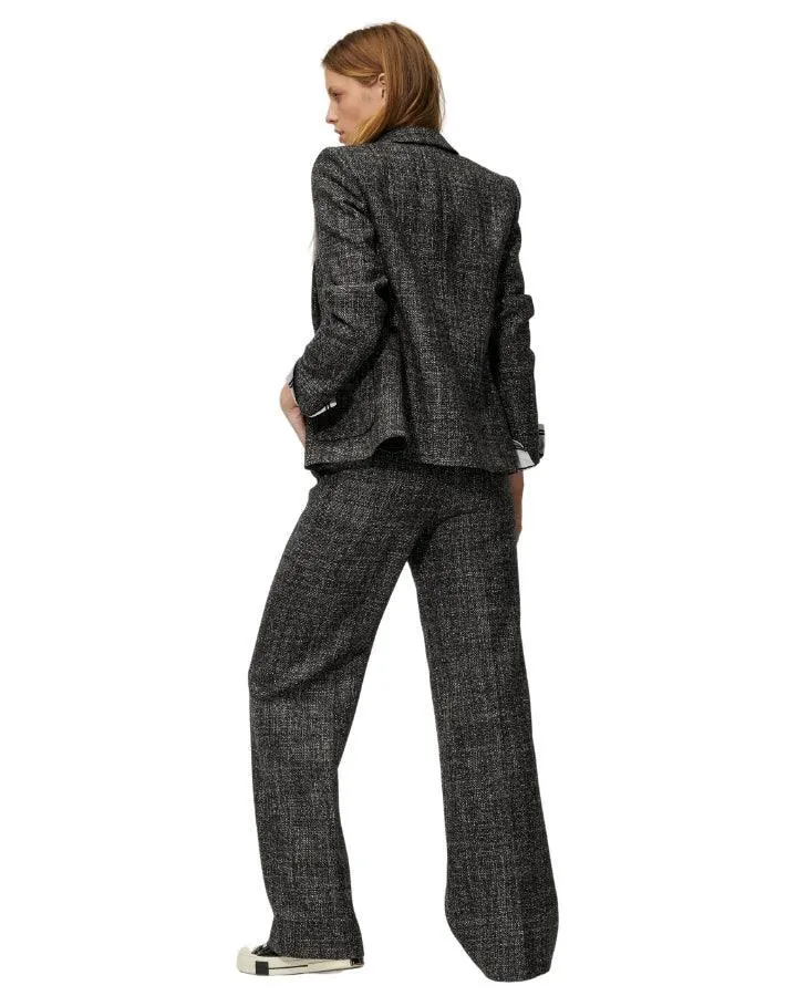 Luisa Cerano Tweed Wool One Button Blazer