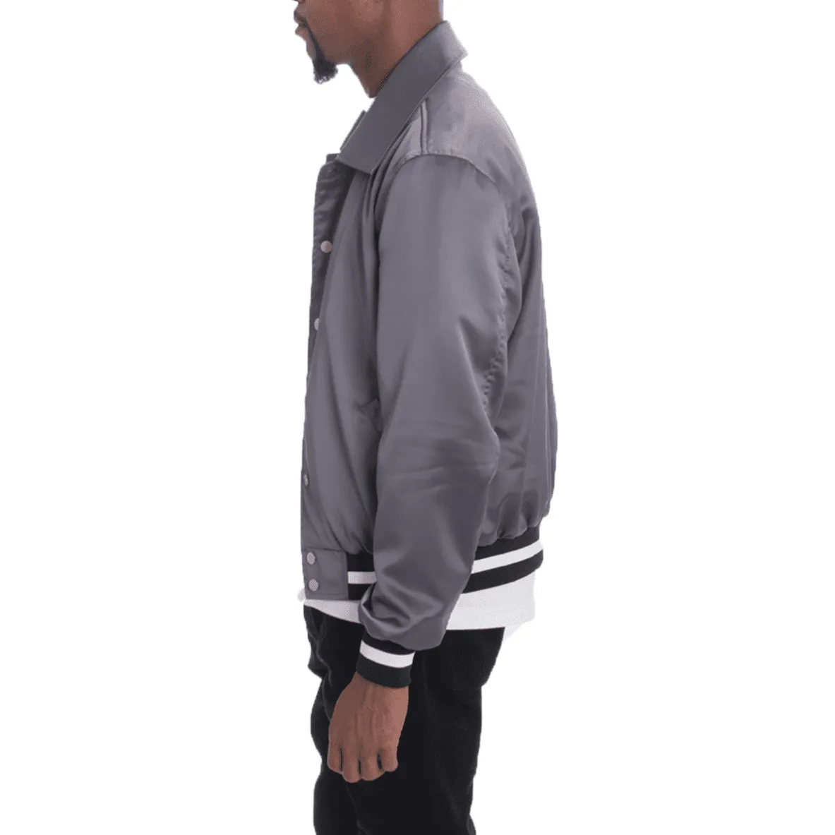 Luxe Satin Silver Bomber