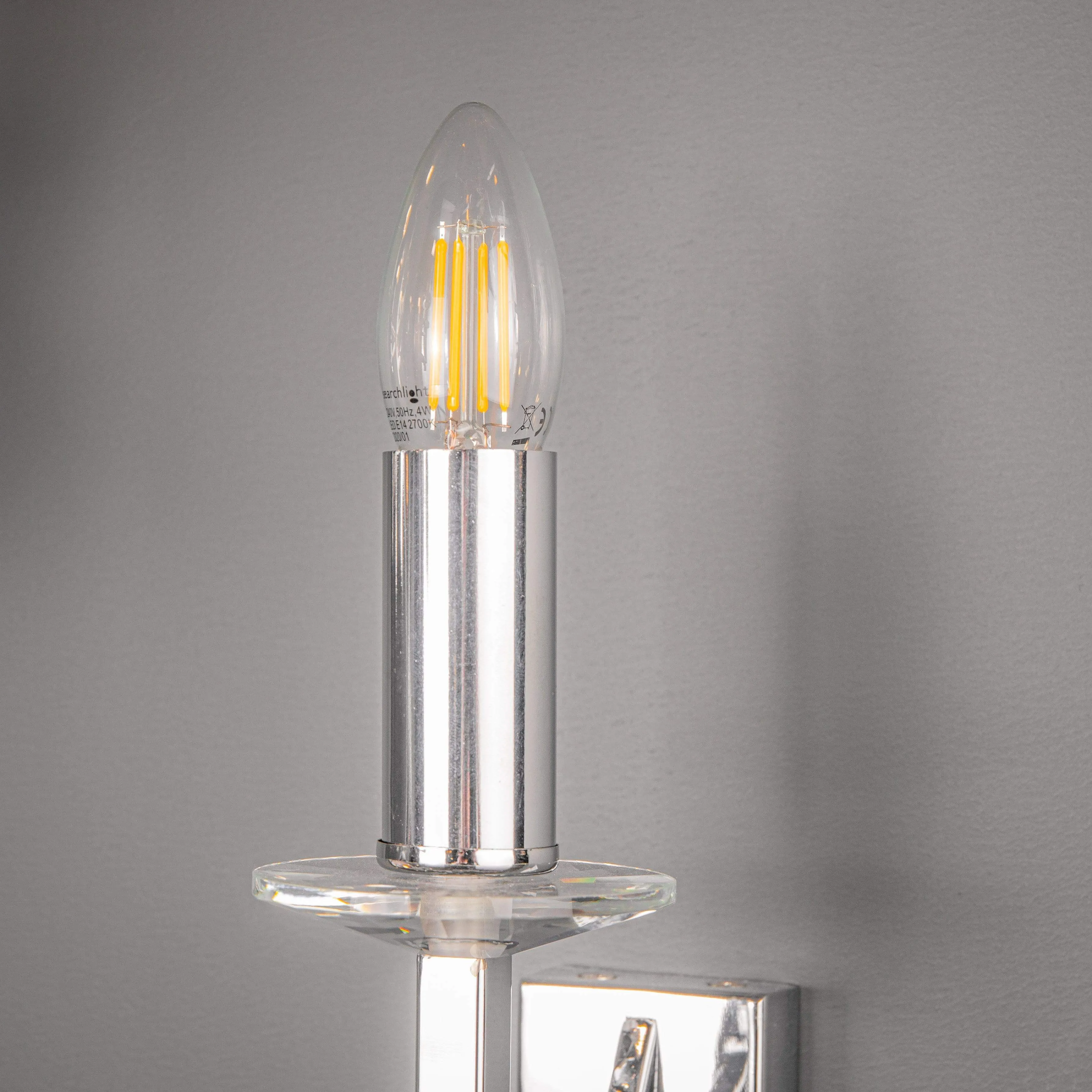 Madrid Polished Chrome & Crystal Wall Light