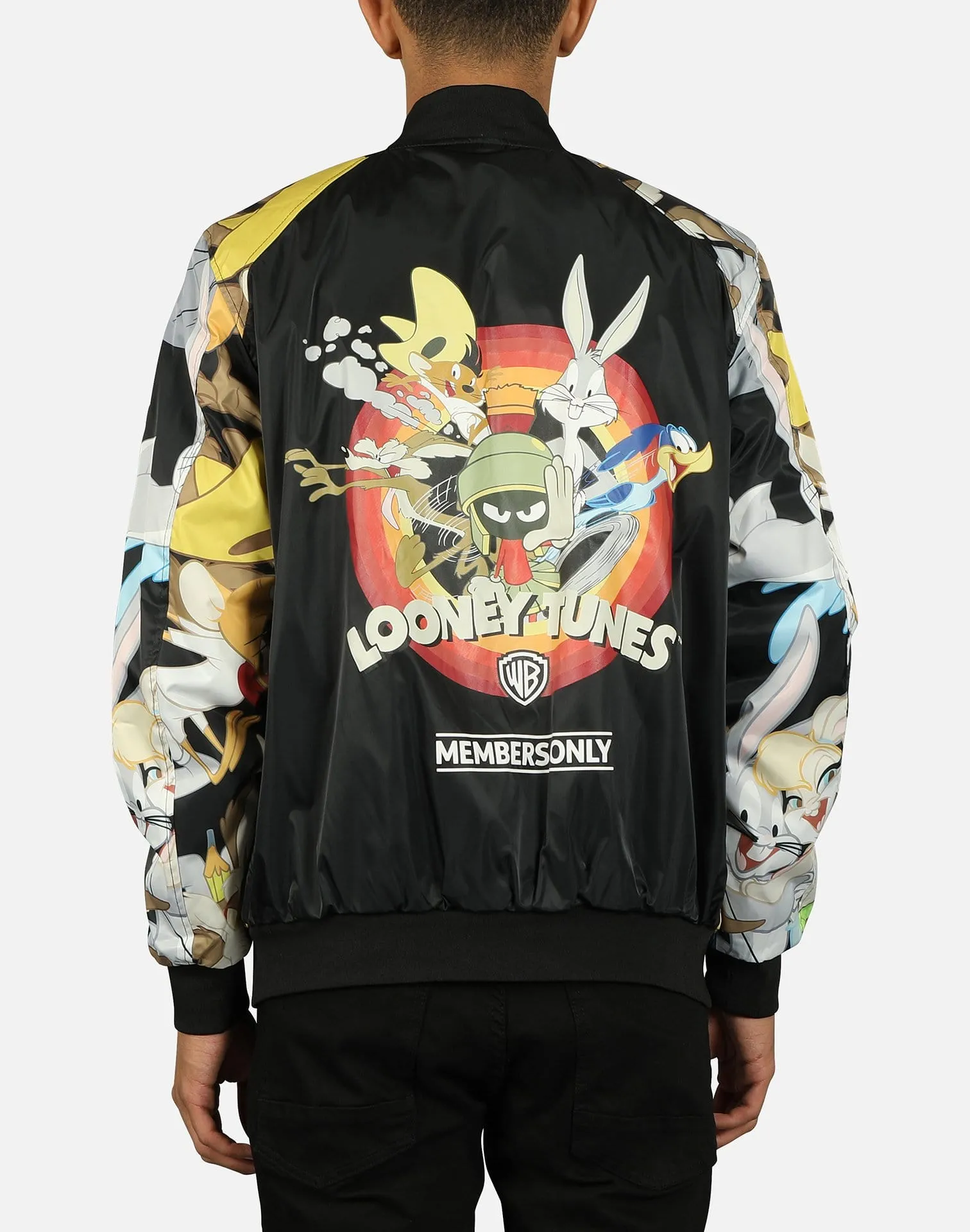 Members Only LOONEY TUNES AOP MASH PRINT BOMBER JACKET