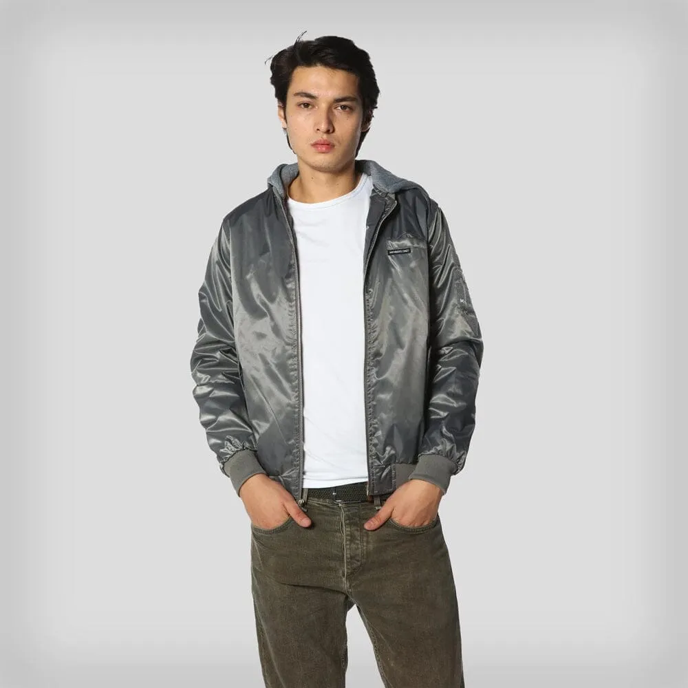 Members Only Men's Flight Satin Twill Hooded Jacket