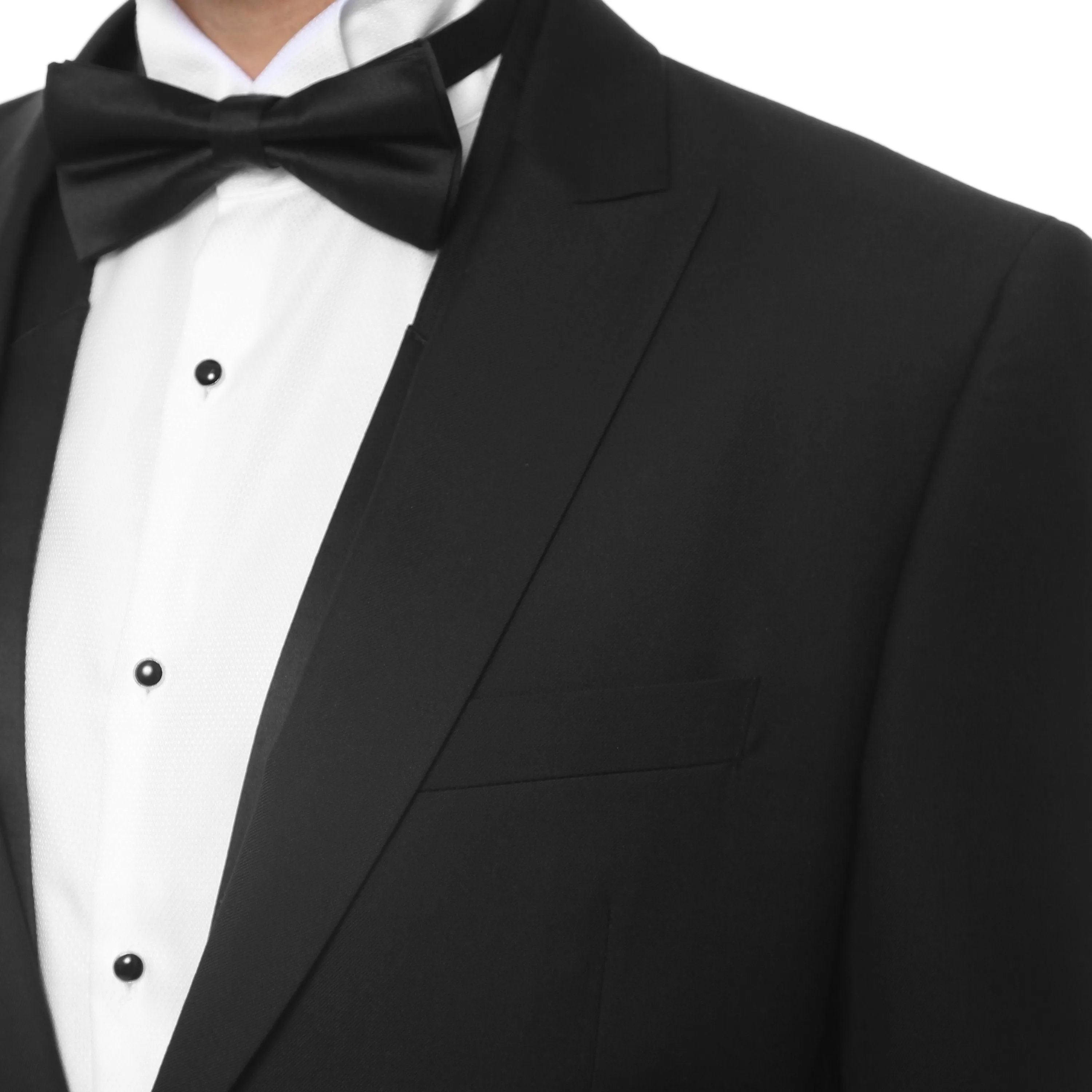 Mens Black Cutaway Regular Fit 2 Piece Tuxedo Suit