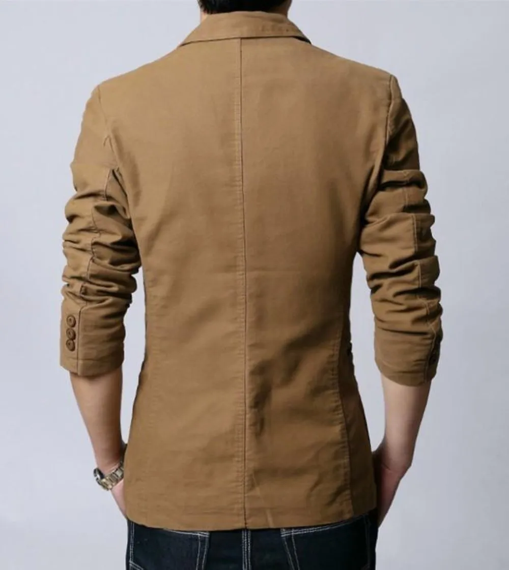 Mens Casual Canvas Blazer