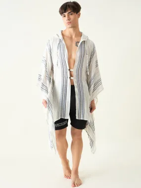 Mens Multi Color Striped Poncho