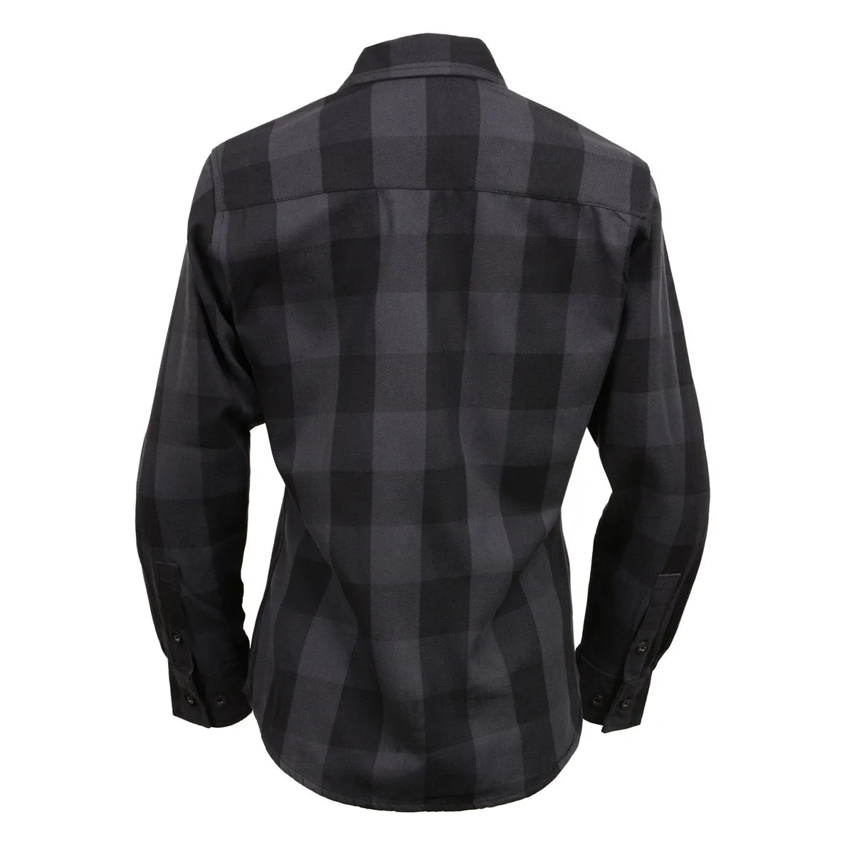 Milwaukee Leather MNG21608 Women's Casual Dark Gray and Black Long Sleeve Cotton Casual Flannel Shirt