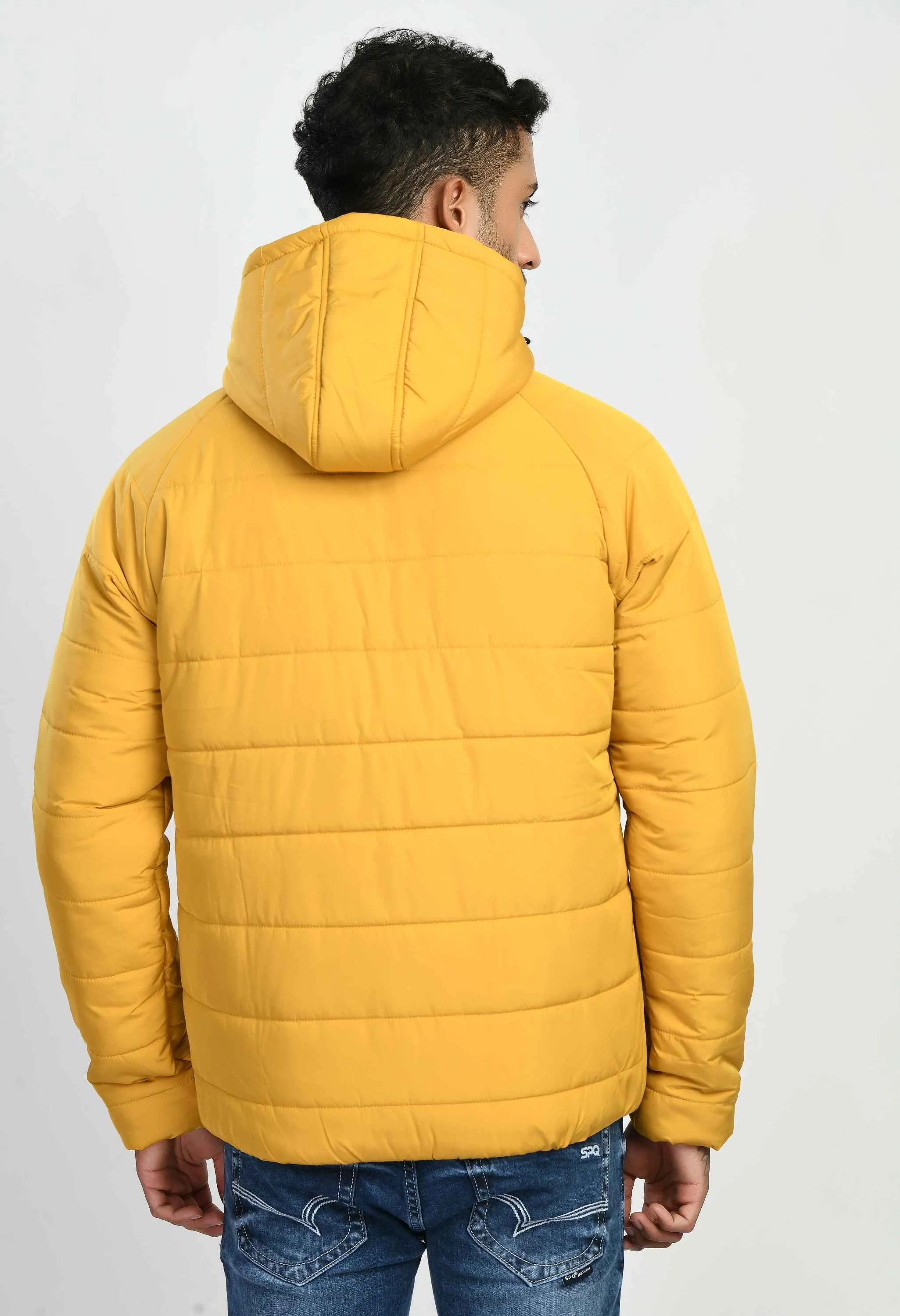 Mustard Hood Bomber Jacket