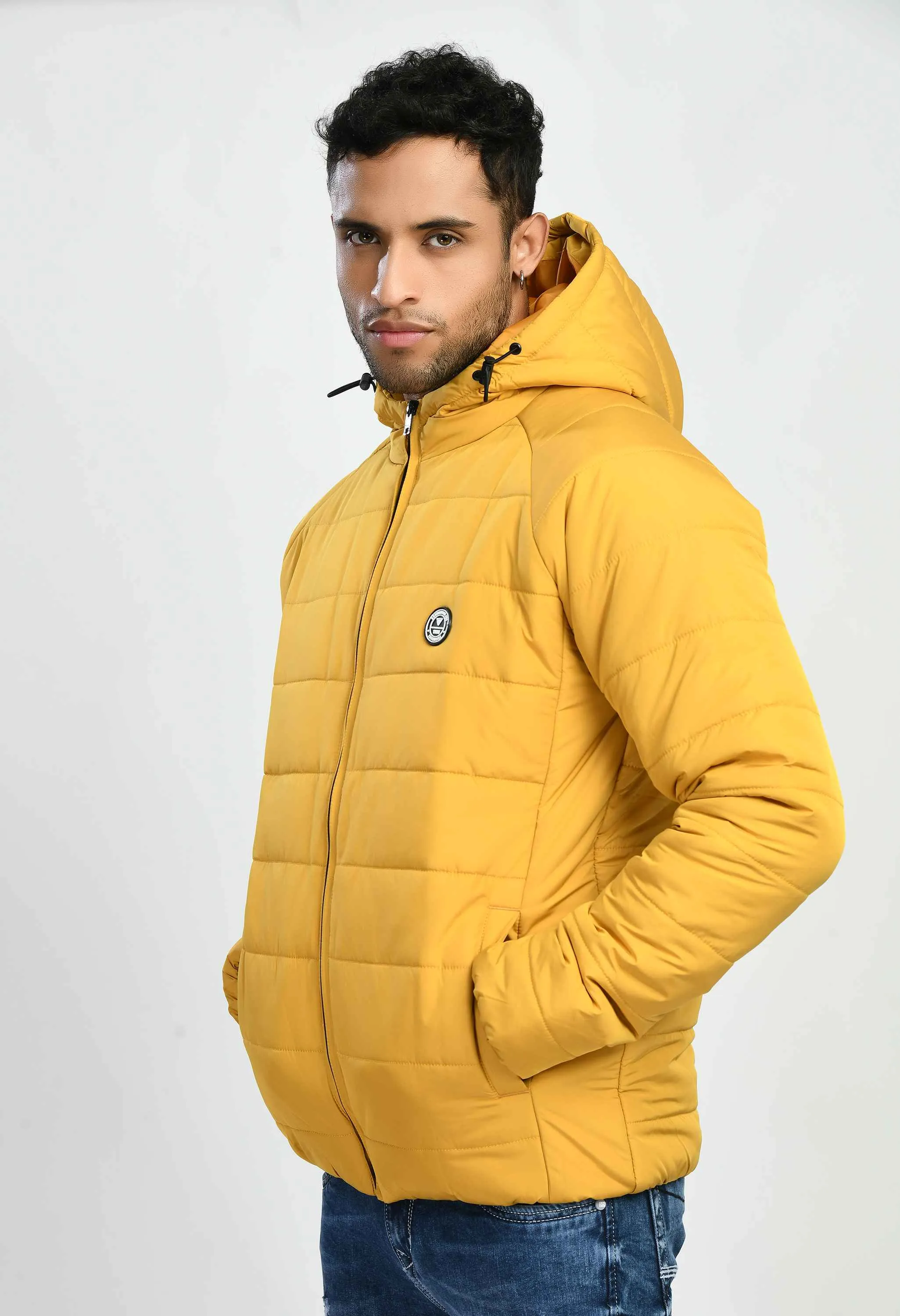 Mustard Hood Bomber Jacket