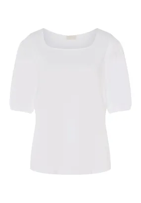 Natural Shirt Organic Cotton Square Neck Top | White 78807-101