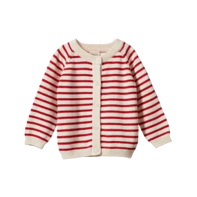 NATURE BABY PIPER CARDIGAN RED SAILOR STRIPE