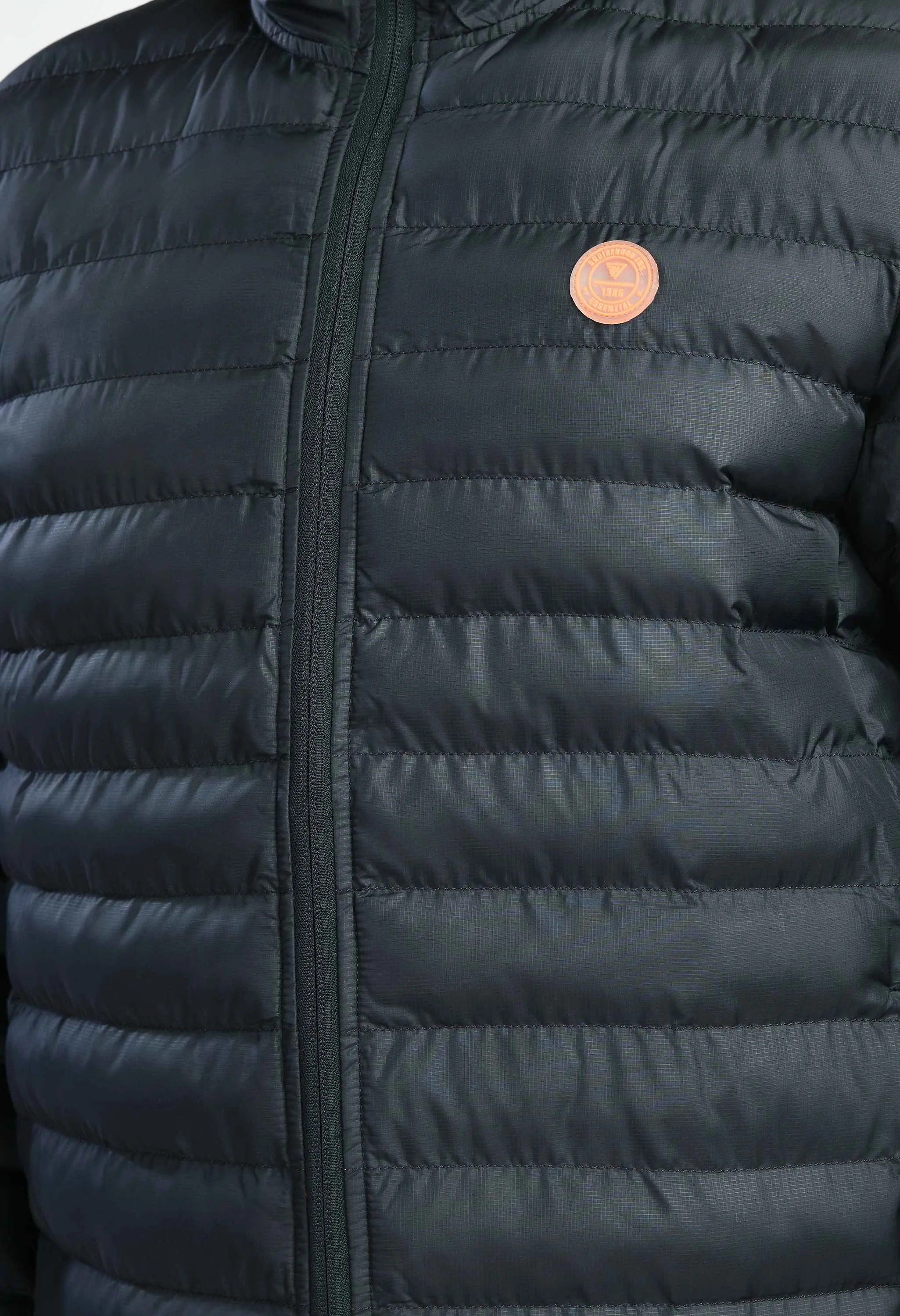 Navy Dobby Quilted Bomber Jacket