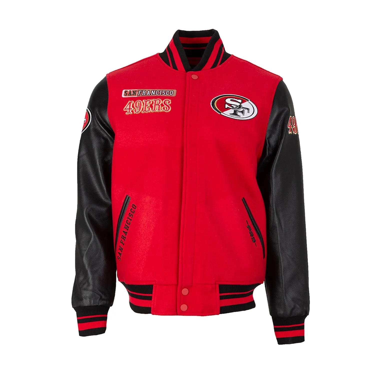 Niners Split Logo Varsity Jacket  - Mens