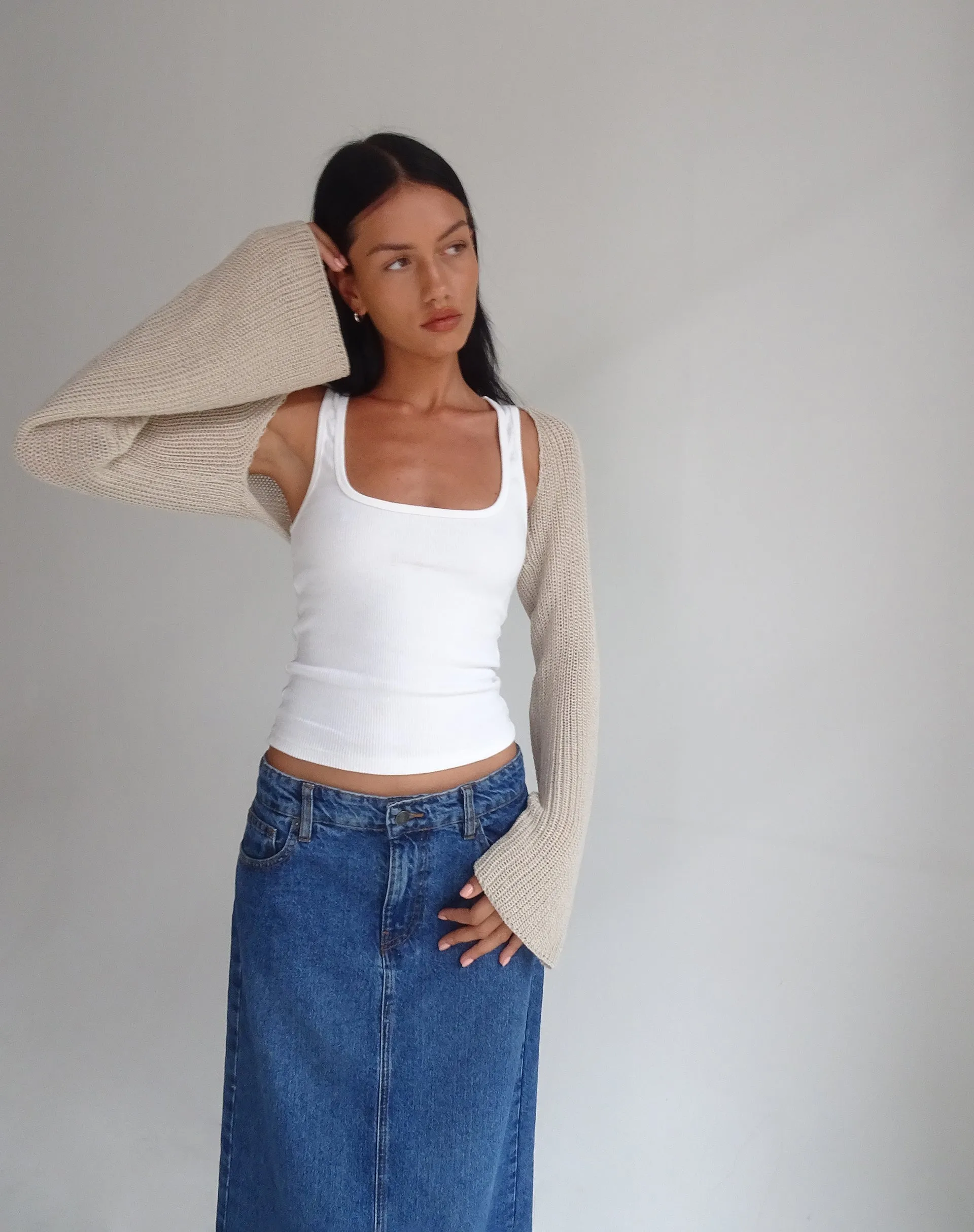 Nobila Shrug Top in Natural