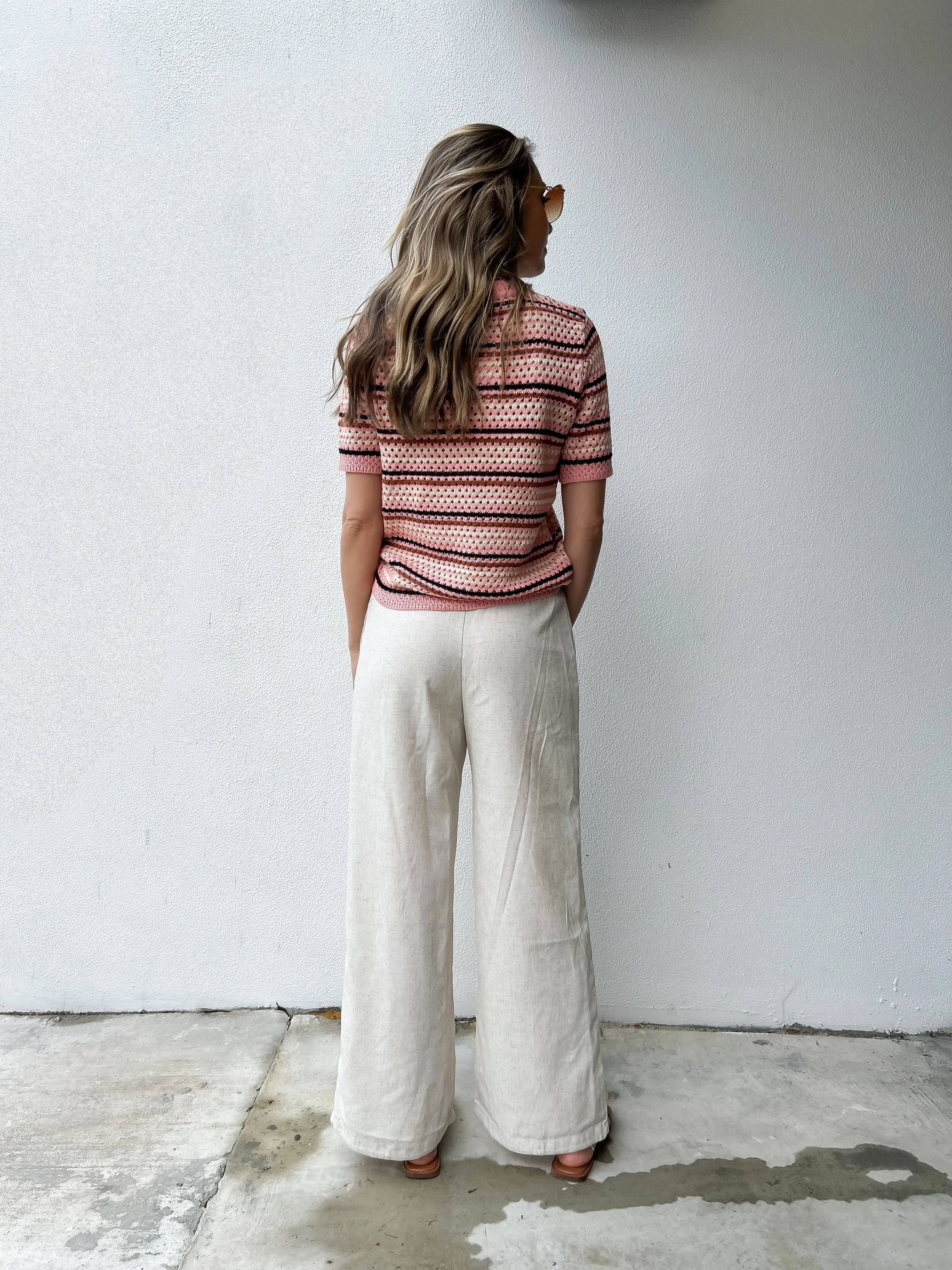 OLIVE Knit Top - Blush Stripe