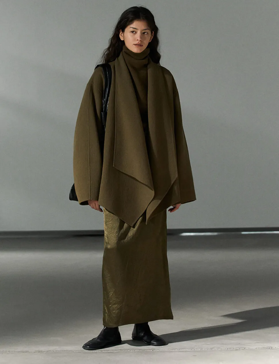 Olive Open-Front Kimono Coat- PREORDER