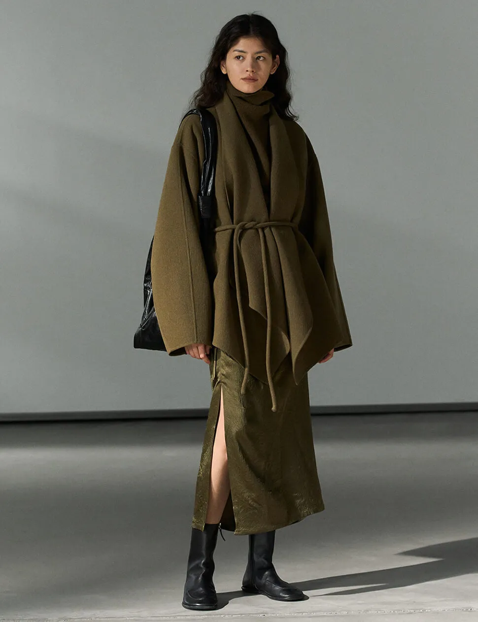 Olive Open-Front Kimono Coat- PREORDER