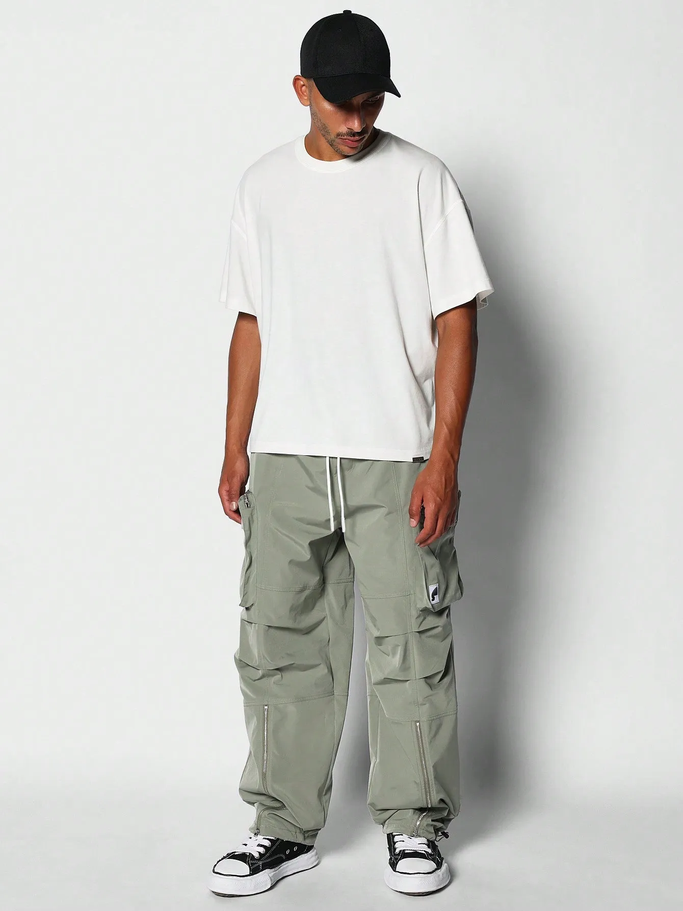 Parachute Cargo Pant With Zipper Detail