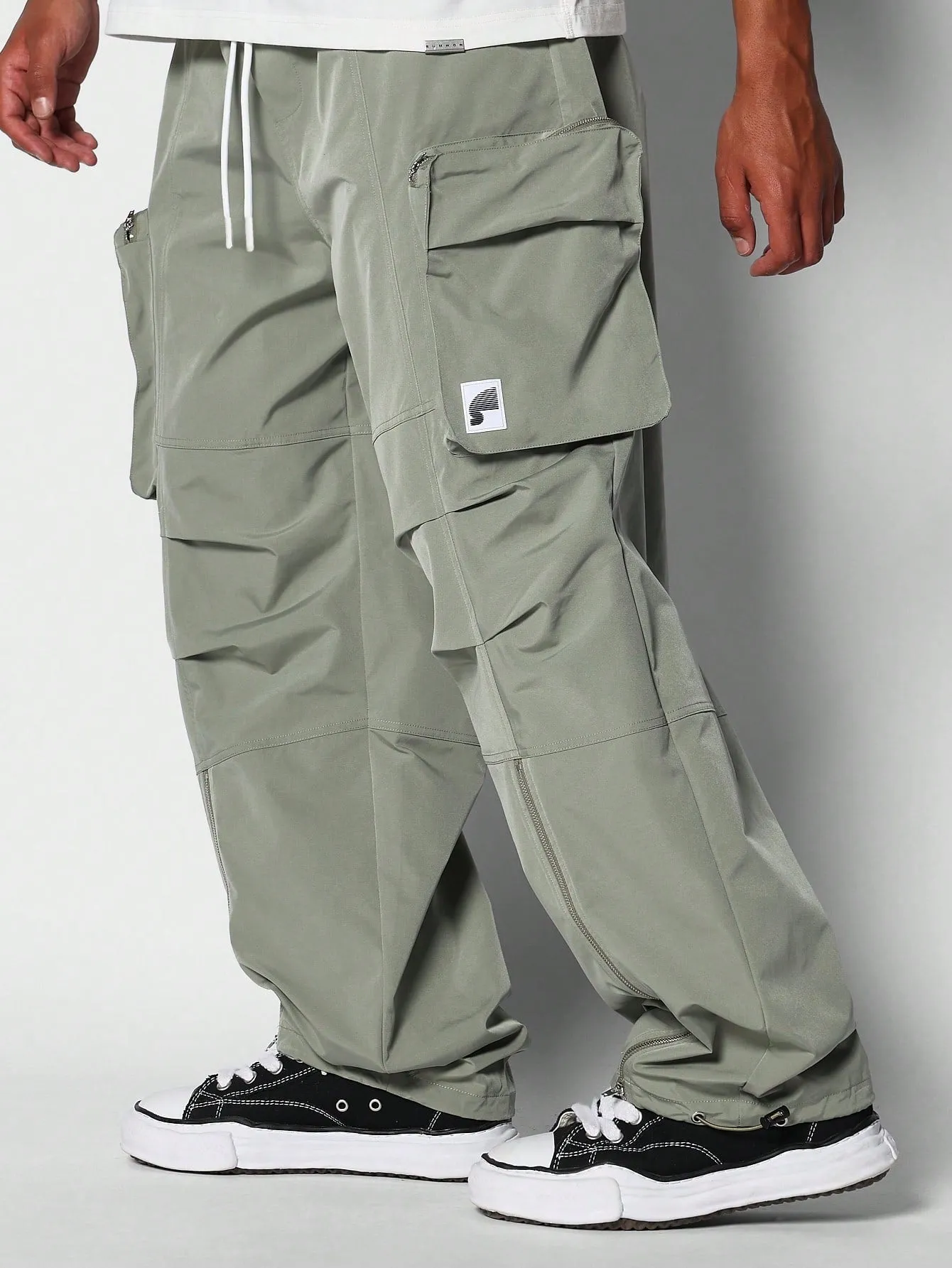 Parachute Cargo Pant With Zipper Detail