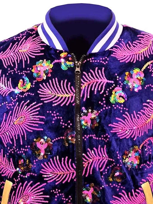 Party Peacock | Disarray Sequin Bomber Jacket | Unisex