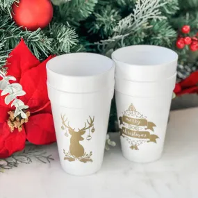 Personalized Merry Christmas Styrofoam Cups